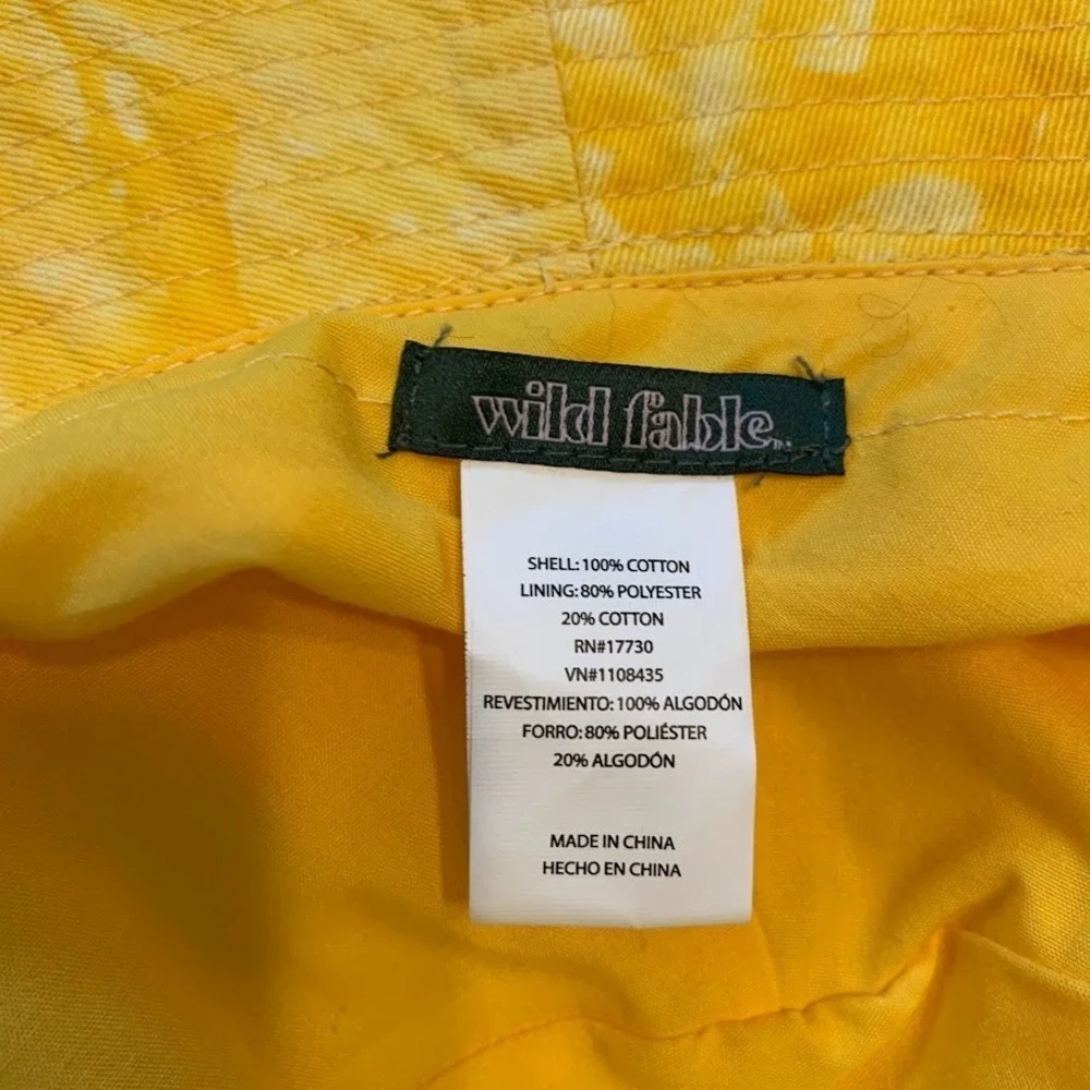 Wild Fable Tie-Dye Yellow Bucket Sun Hat Festival Hippie Adult OS
